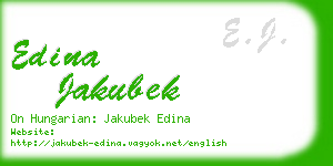 edina jakubek business card